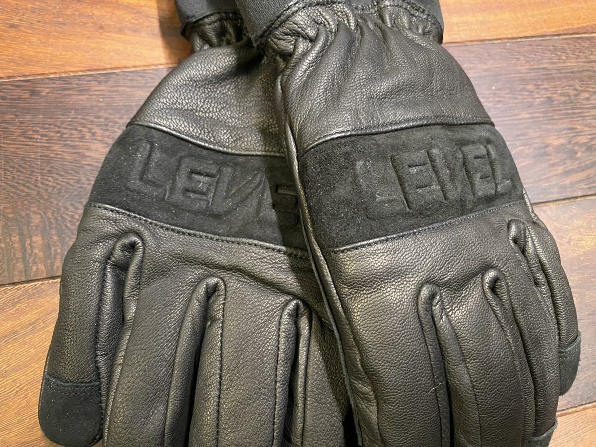 ★ LEVEL GLOVES レベルグローブ スノーグローブ sizeL ブラック 新品未使用タグ付 イタリアデザイン スキー スノーボード 山羊本革 手袋_画像3