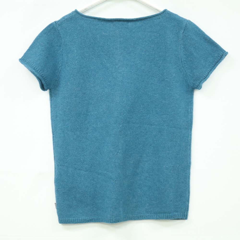 AIGLE エーグル ニット セーター 半袖 キーネック ブルー系 サイズ：M_画像2