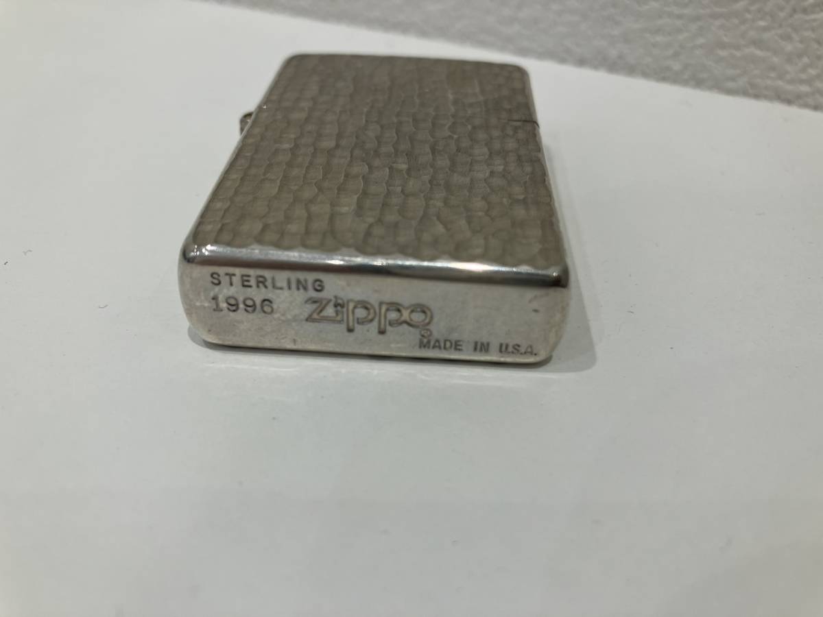 ZIPPO ジッポ STERLING スターリングシルバー 1996年 ハンマートーン ライター 銀製 火花・着火未確認　1218_画像4