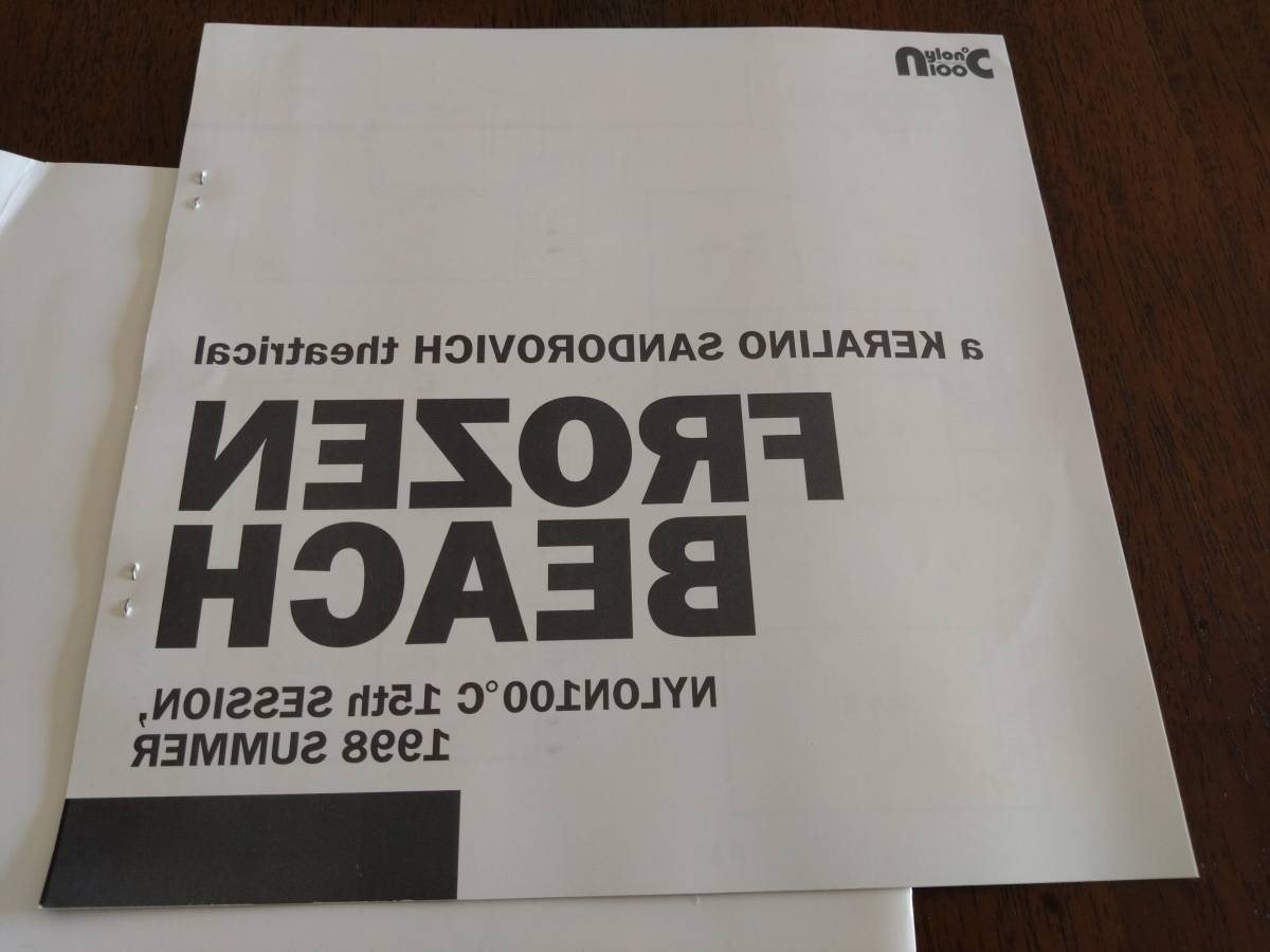 ◎パンフ　NYLON100℃ 「FROZEN BEACH　フローズン・ビーチ」1998年　シナリオ付き　ケラリーノ・サンドロヴィッチ/犬山犬子/峯村リエ_画像3