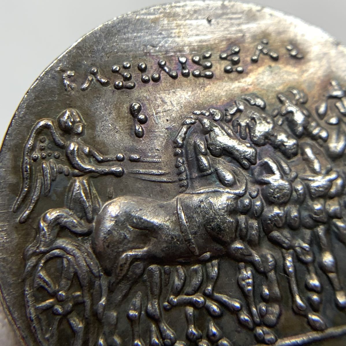 古代ギリシャ古銭　28.2*4約16.7㌘ 貿易銀貨　外国貨幣　渡来銭　No.x35_画像6