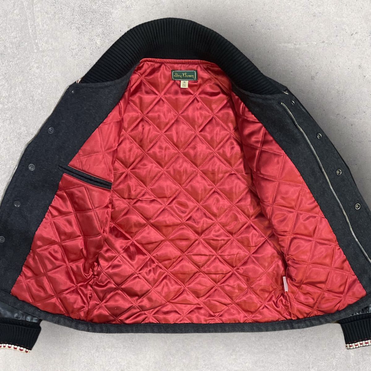 タグ付 美品 日本製 別珍 スカジャン スーベニアジャケット ネイビー