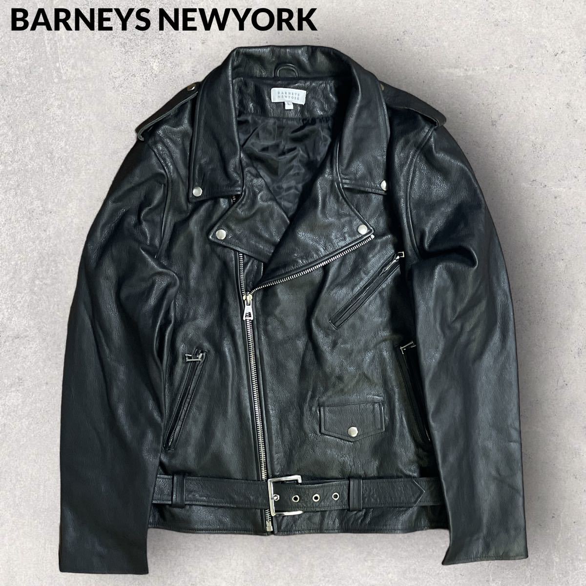 美品 BARNEYS NEWYORK バーニーズニューヨーク 羊革 ダブルライダース