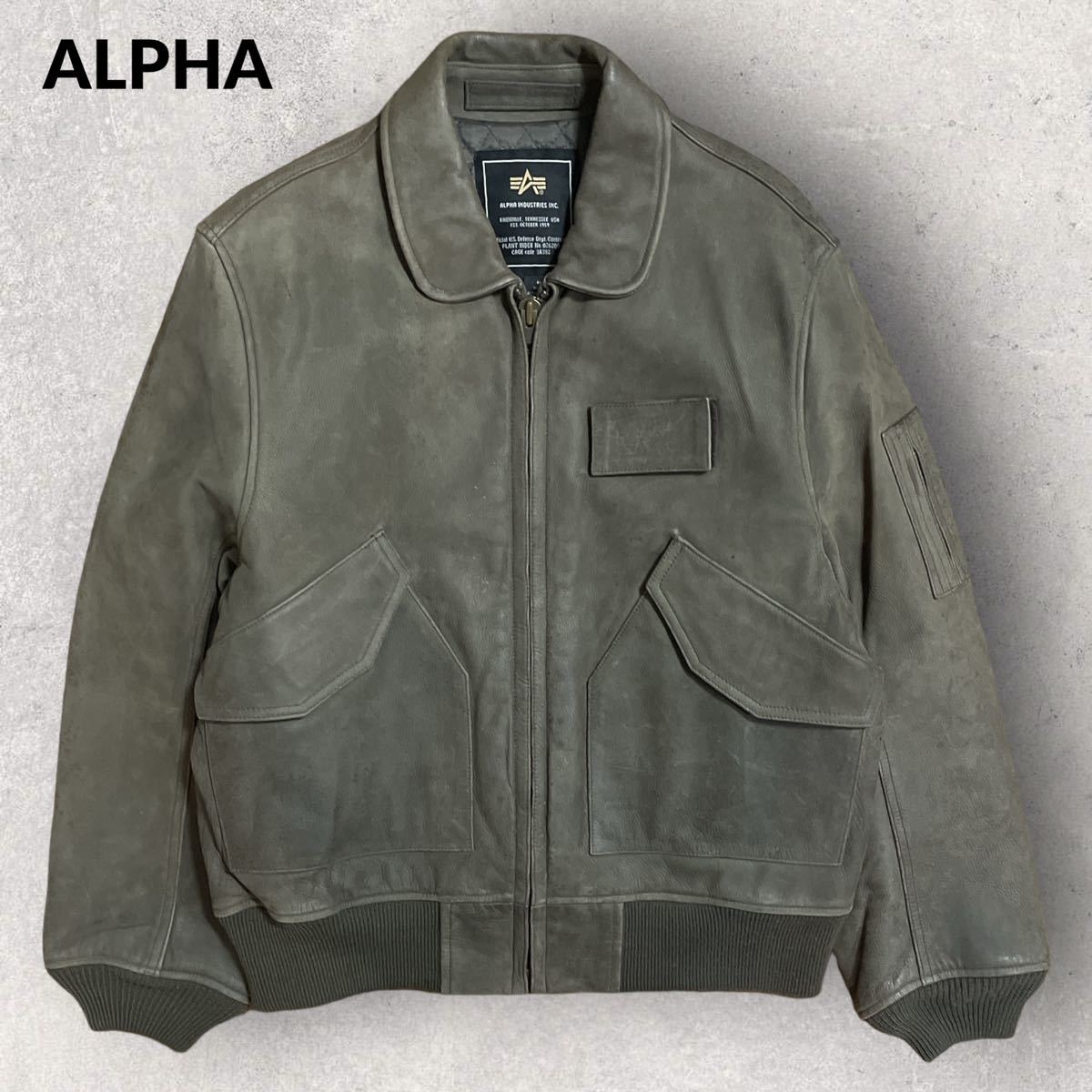 稀少 ALPHA アルファ CWU-45P レザー フライトジャケット Mサイズ