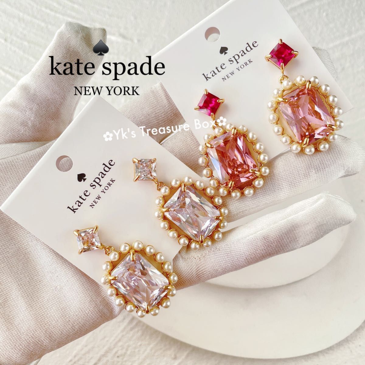 R240 kate spade クリア ビクトリアジルコニアパールピアス