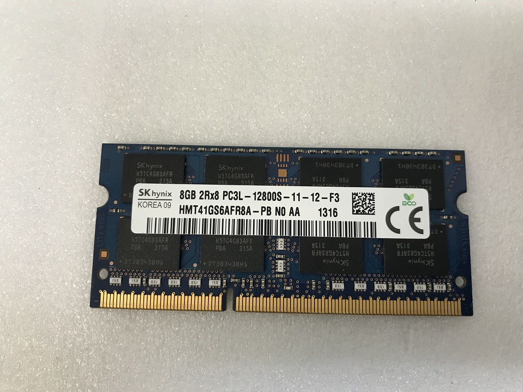 SK HYNIX 2RX8 PC3L-12800S 8GB 1枚 DDR3 ノートパソコン用メモリ 240ピン ECC無し DDR3L-1600 8GB DDR3 LAPTOP RAM_画像7