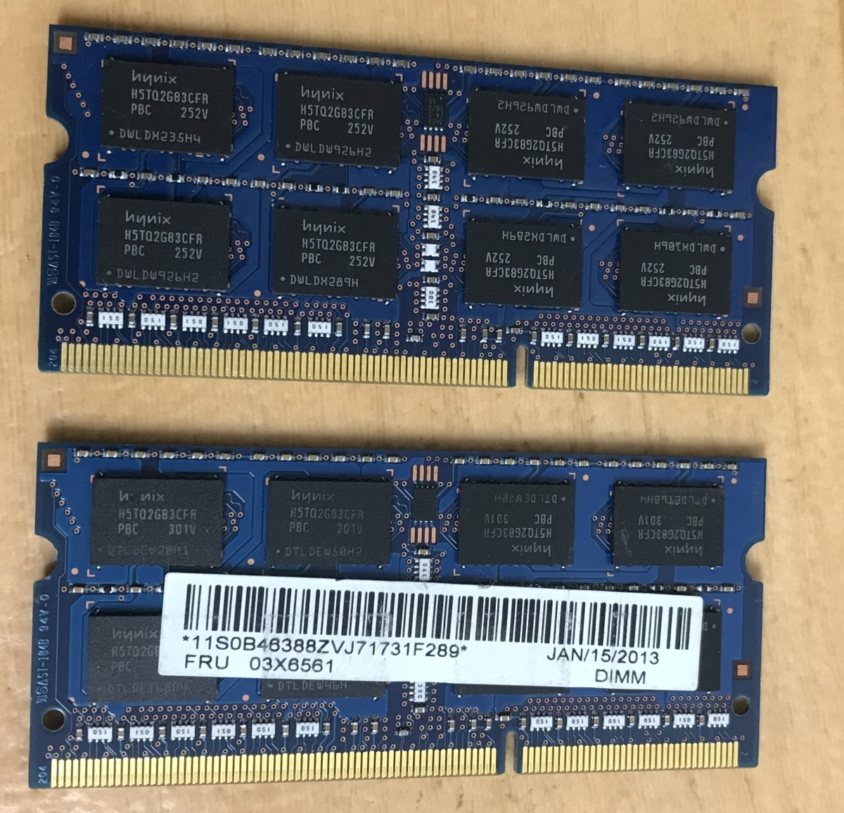 HYNIX 2Rx8 PC3-12800S 4GB 2枚組 1セット 8GB DDR3 ノート用メモリ 204ピン ECCなし DDR3-1600 4GB 2枚で 8GB DDR3 LAPTOP RAM_画像2