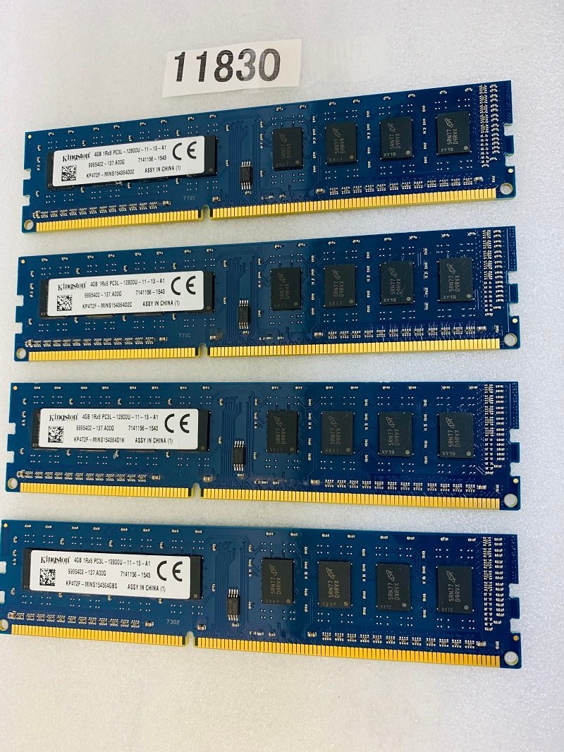 RAMAXEL 1RX8 PC3L-12800U 4GB 4枚 16GB DDR3L デスクトップ用 メモリ 240ピン DDR3 1600L 4GB 4枚 16GB_メーカー　KINGSTON　です。