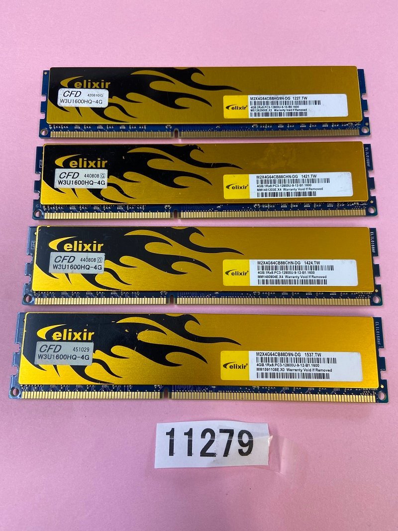 CFD ELIXIR PC3-12800U 16GB 4GB 4枚 16GB DDR3 デスクトップ用 メモリ DDR3-1600 4GB 4枚 セット 240ピン ECC無し DDR3 DESKTOP RAM_画像1