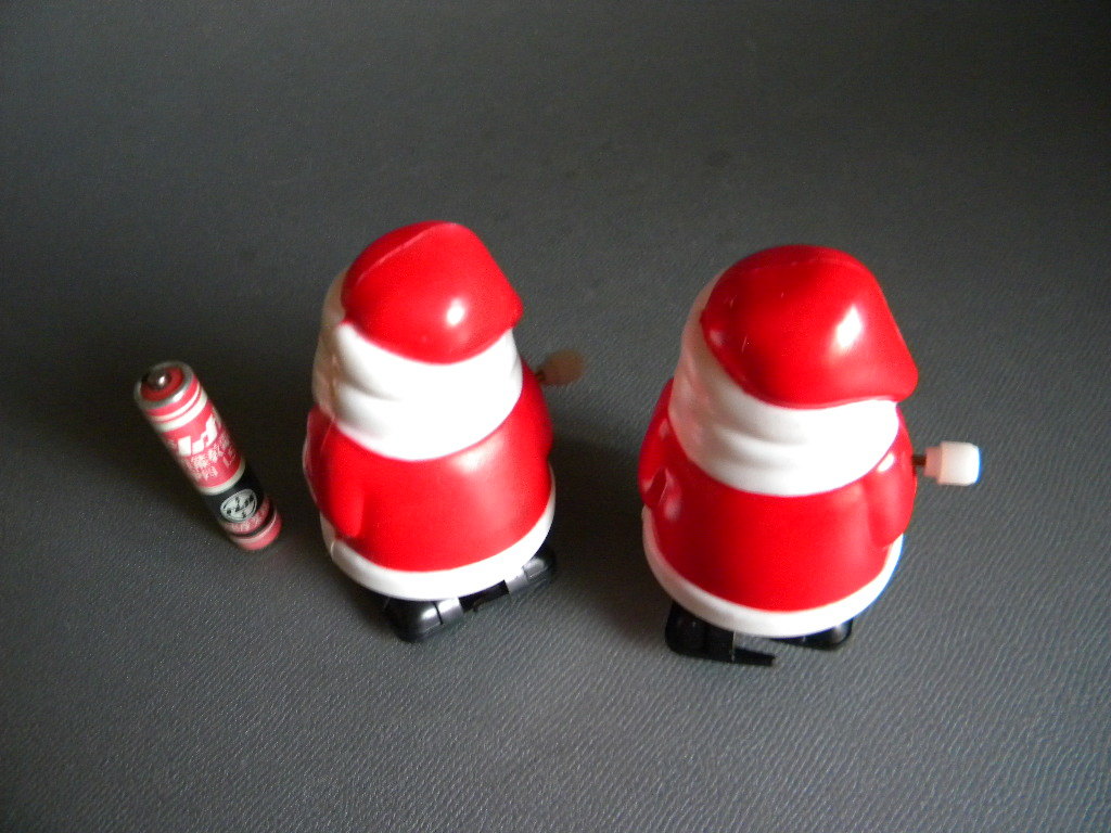 当時物 ★★ Xmas toys サンタクロース 二足歩行 ノコノコ 2体 !! 作動確認 のこのこ Santa Claus トコトコ ★★未使用 デッドストック品 _画像4