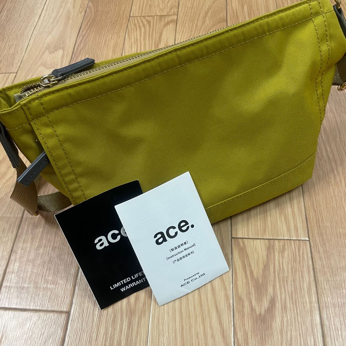 ace エース ショルダーバッグ イエロー マスタードカラー 美品