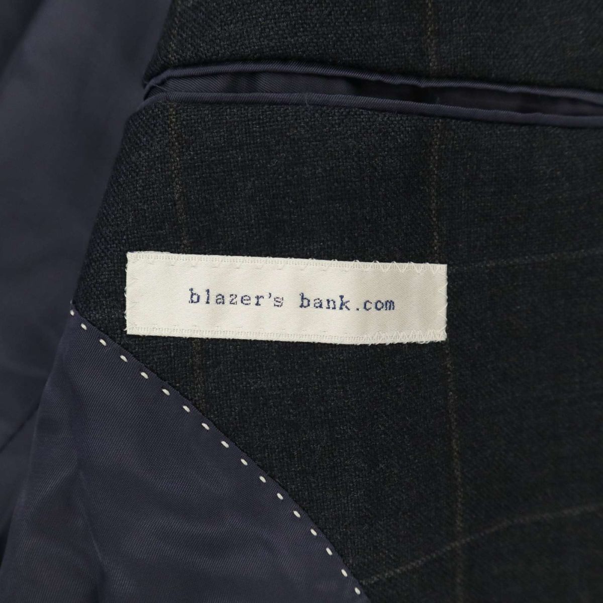 blazer's bank.com スーツカンパニー ウール★ ウインドウペン テーラード ジャケット Sz.165cm-6Drop　メンズ ネイビー　C3T09514_A#N_画像6