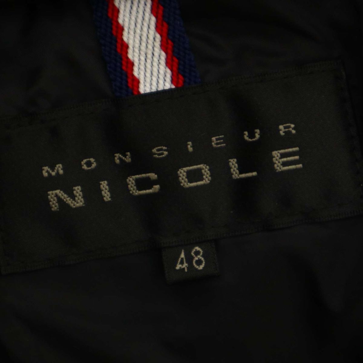 MONSIEUR NICOLE ムッシュ ニコル 秋冬 フーディー リアルファー ウール ツイード★ ダウン ジャケット Sz.48　メンズ　C3T09895_B#N_画像5