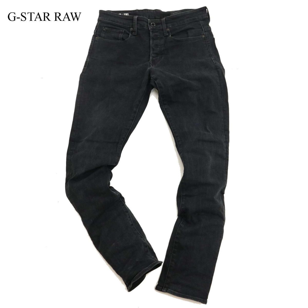 G-STAR RAW ジースター ロウ 3301 TAPERED ストレッチ USED加工★ スリムテーパード デニム パンツ ジーンズ Sz.30　メンズ　C3B04228_B#R_画像1