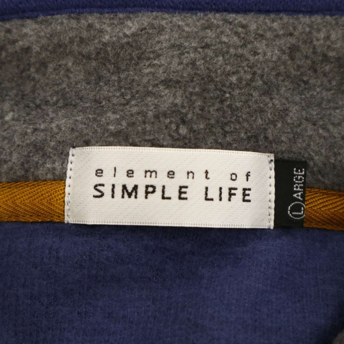 【新品 未使用】 SIMPLE LIFE シンプルライフ レナウン 柄切替★ 裏起毛 ハーフジップ ニット セーター Sz.L　メンズ 紺　C3T09829_B#K_画像5