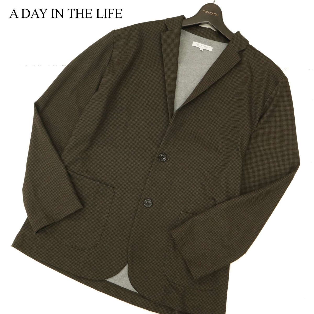 A DAY IN THE LIFE ユナイテッドアローズ 通年 チェック プリント★ カーディガン ジャケット Sz.XL　メンズ 大きいサイズ　C3T09792_B#O_画像1