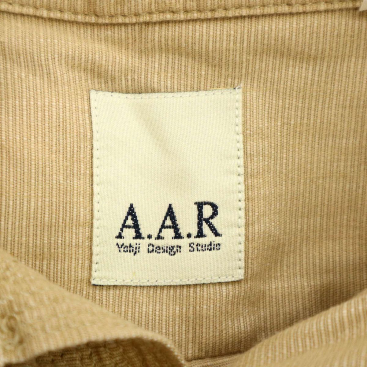 A.A.R ヨウジヤマモト ダーバン 通年 長袖 フラップ ポケット カジュアル シャツ Sz.M　メンズ ベージュ　C3T10455_B#C_画像5