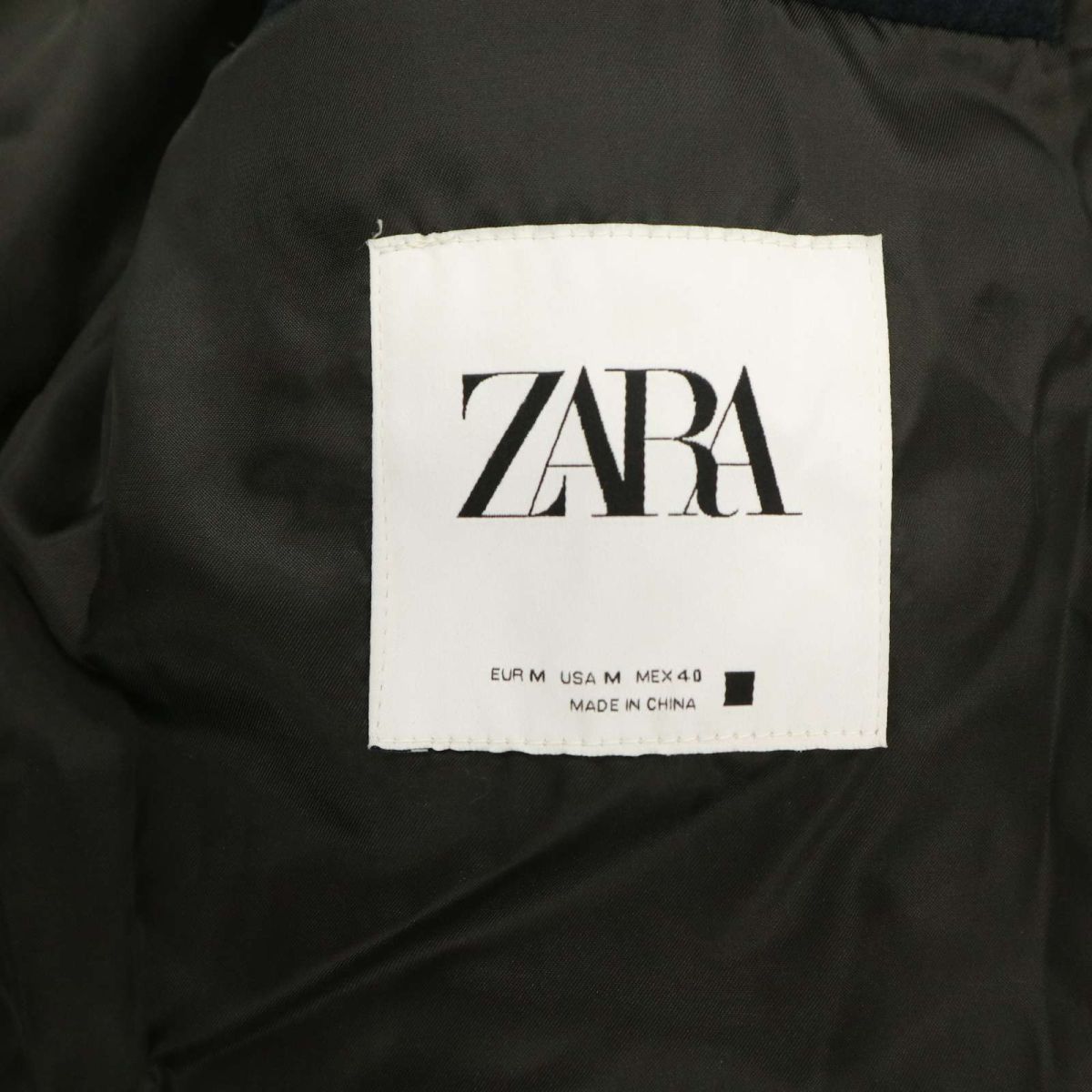 現行タグ★ ZARA ザラ マン 秋冬 ウールライク チェスターコート Sz.M　メンズ ネイビー　C3T10809_B#N_画像6