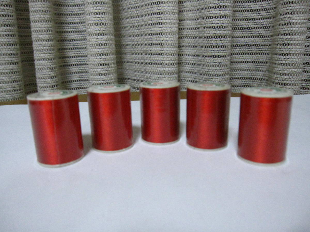 絹糸 タイヤー印 50番 130m 5個 赤 セット 未使用 ミシン糸 手芸 材料 手作り 格安 まとめて 日本製 縫製 ホビー 大量 兼用 レトロ E_画像1