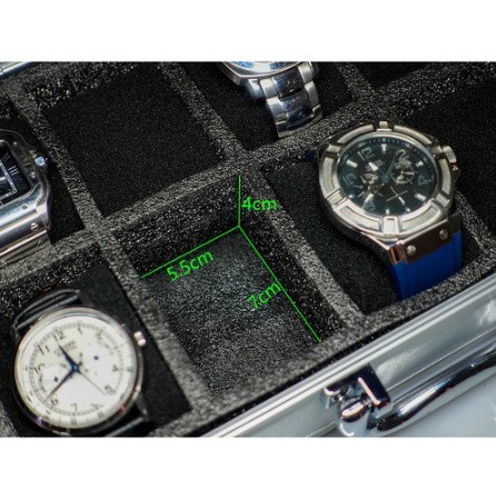 Dz1824: 腕時計 10個 収納 ケース コレクション バッグ ディスプレイ ボックス ウォッチ アルミ合金 とけい 陳列 保護 カバン 貴金属_画像3