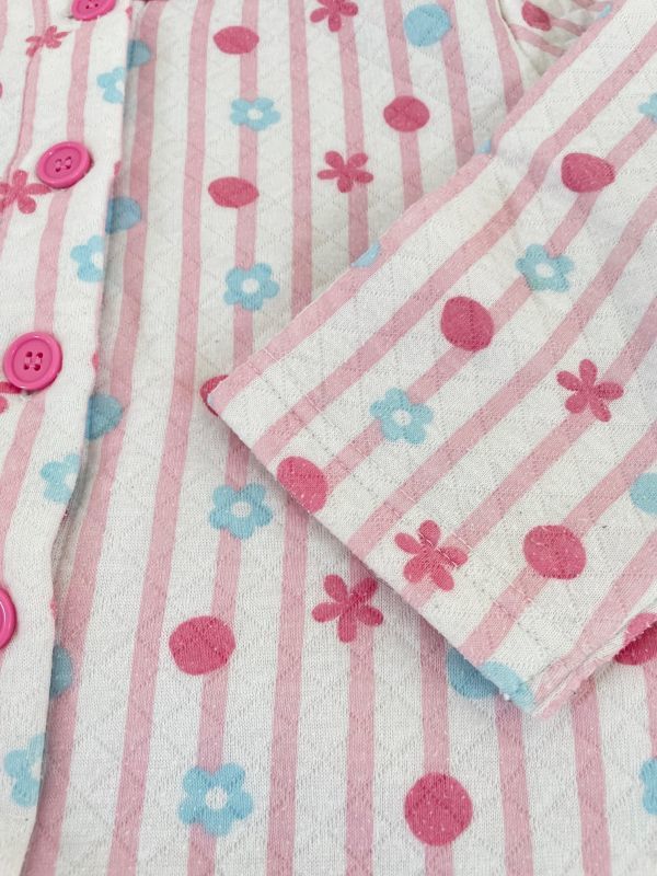 ★★キルティングパジャマ　　ピンク水色　花　水玉ドット　サイズ１1０　女の子★★_画像3