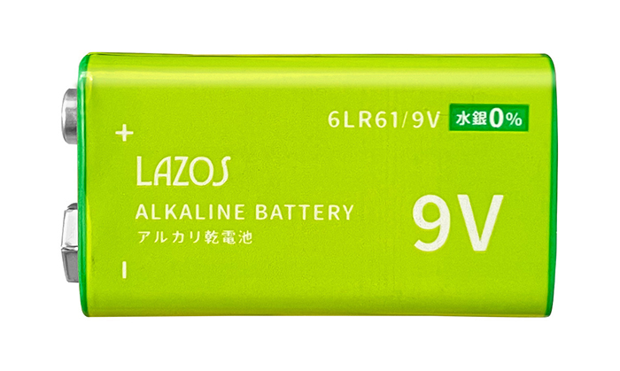 9V アルカリ乾電池 1本 電池 アルカリ 乾電池 1個 バッテリー LA-9VX1 LAZOS 防犯用品 でんち_画像2