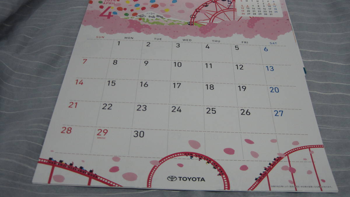 ♪定形外　2024年用　トヨタ壁掛けカレンダー　非売品　柿崎サラさんイラスト　未開封 （0511）_画像5