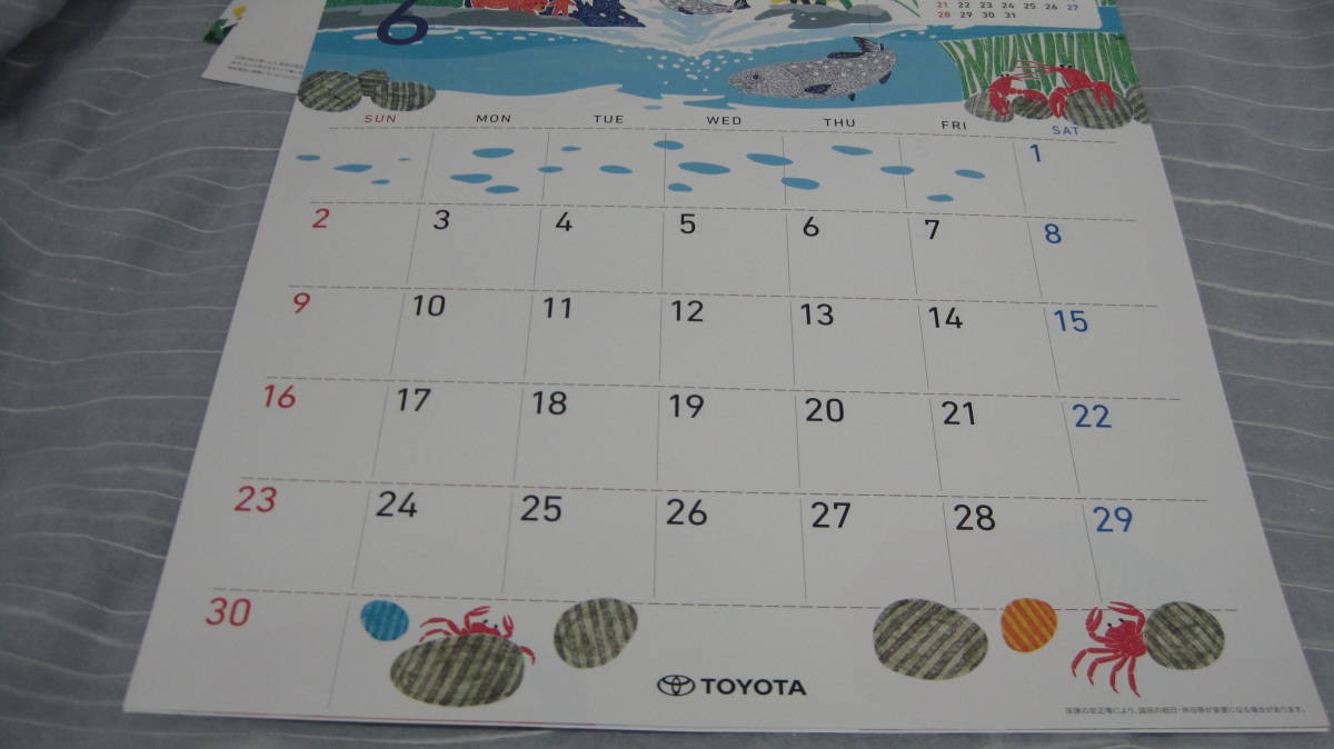 ♪定形外　2024年用　トヨタ壁掛けカレンダー　非売品　柿崎サラさんイラスト　未開封 （0511）_画像7