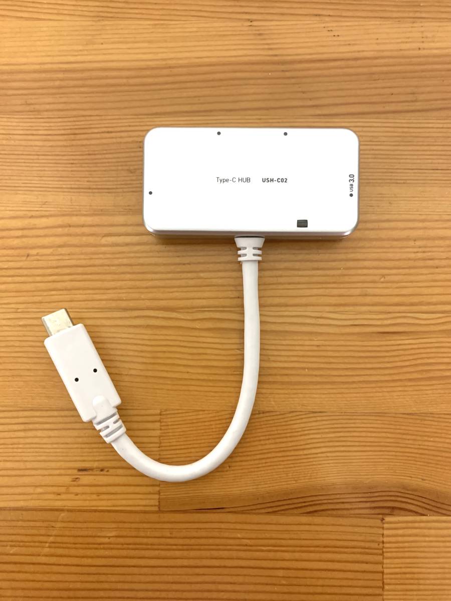 ミヨシ miyoshi USH-C02/SL USB-C用 ケーブル付きハブ シルバー_画像3