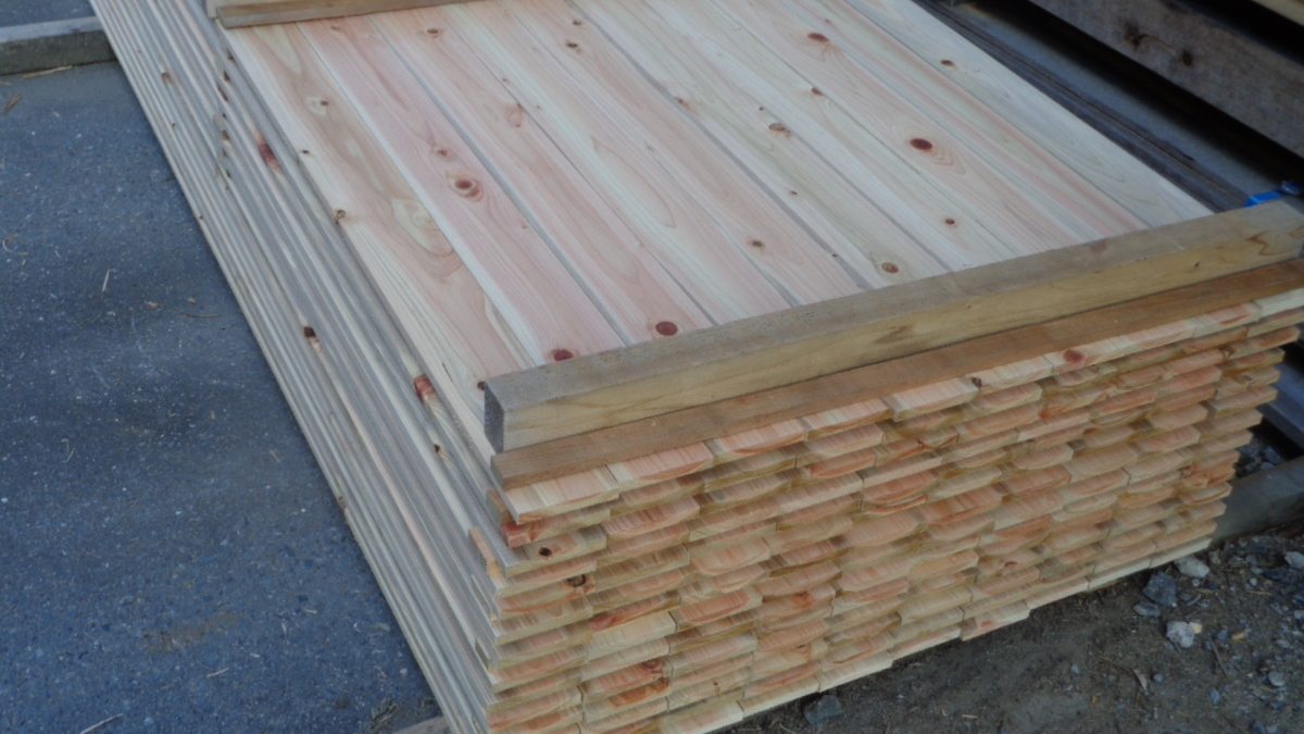 檜 スノコ板 自然乾燥 荒材 一等 1M×12ｍｍ厚×120ｍｍ幅30枚（ヤマト便Fサイズにて直送可）_画像9