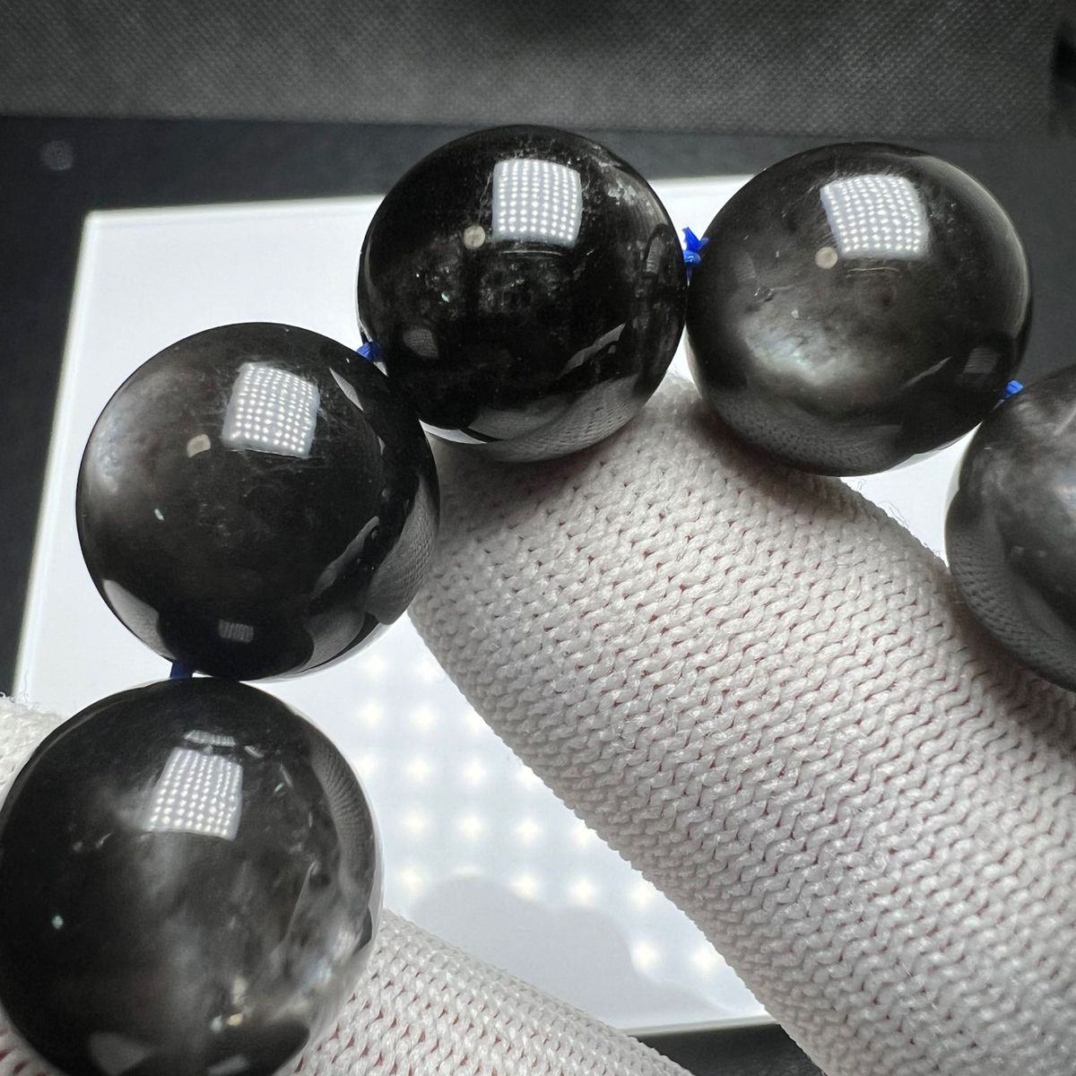 ① 希少 最高級 ブラックアクアマリン 14mm-14 5mm ブレスレット ① 希少 最高級 ブラックアクアマリン 14mm-14 5mm ブレスレット