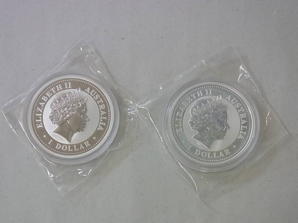 151028H64-1101H-A2■オーストラリア■1ドル 銀貨　2枚セット　2004年　干支(猴・猿・申)　1oz／1オンス　純銀　コイン・硬貨_画像6