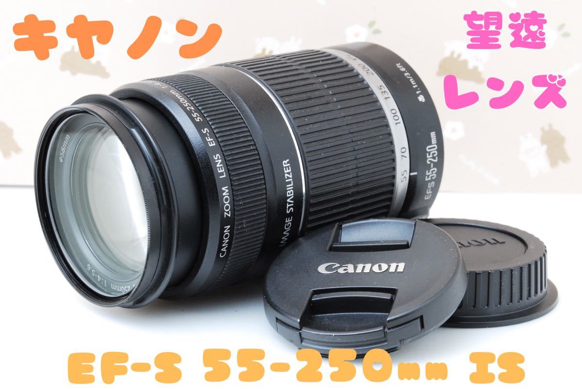 美品★手ぶれ補正つき望遠レンズ★Canon EF-S 55-250mm F4-5.6 IS★お出かけやご旅行に♪