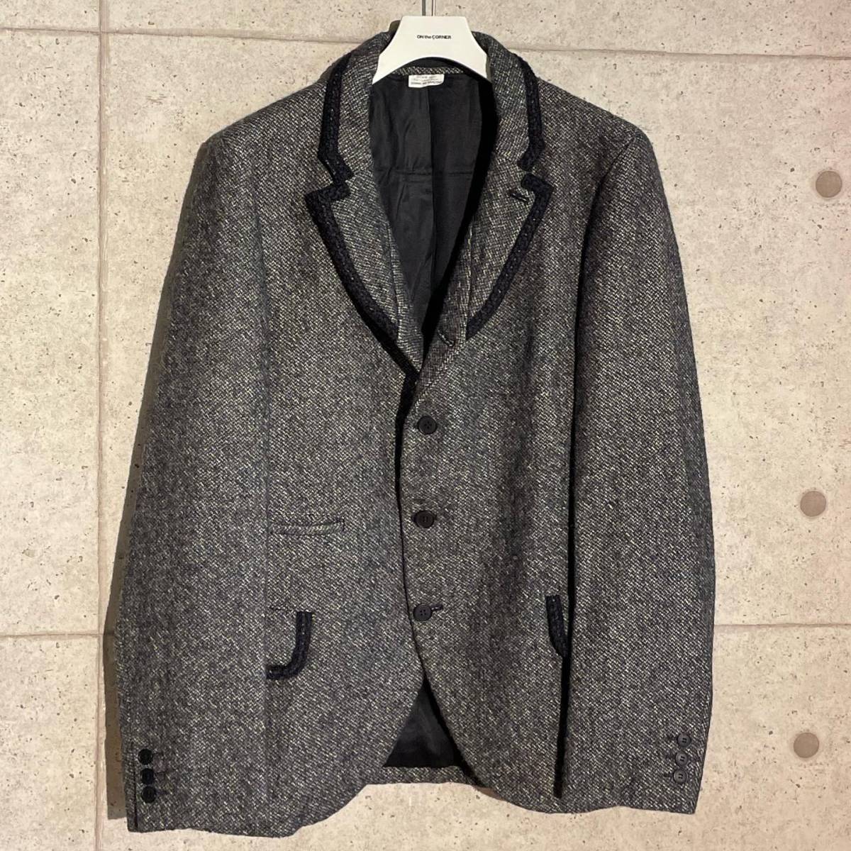 ONtheCORNER ITEM No.1529/COMMEdesGARCONS HOMMEPLUS コムデギャルソンオムプリュス パイピングデザイン ウールジャケット 12aw size:M