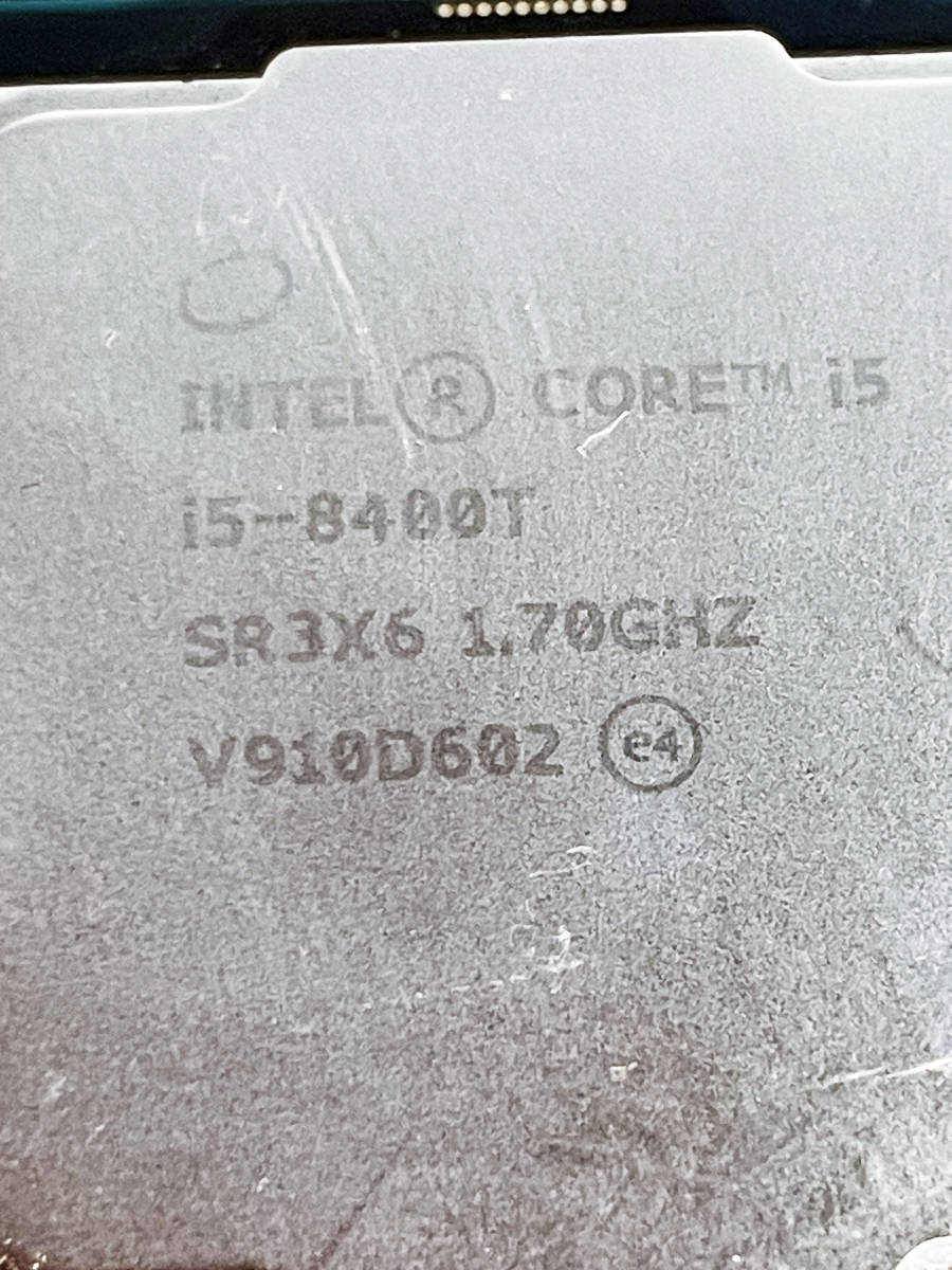 ★ 中古★Intel インテル CPU Core i5-8400T SR3X6 1.70GHz【i5-8400T】CHSG_画像2