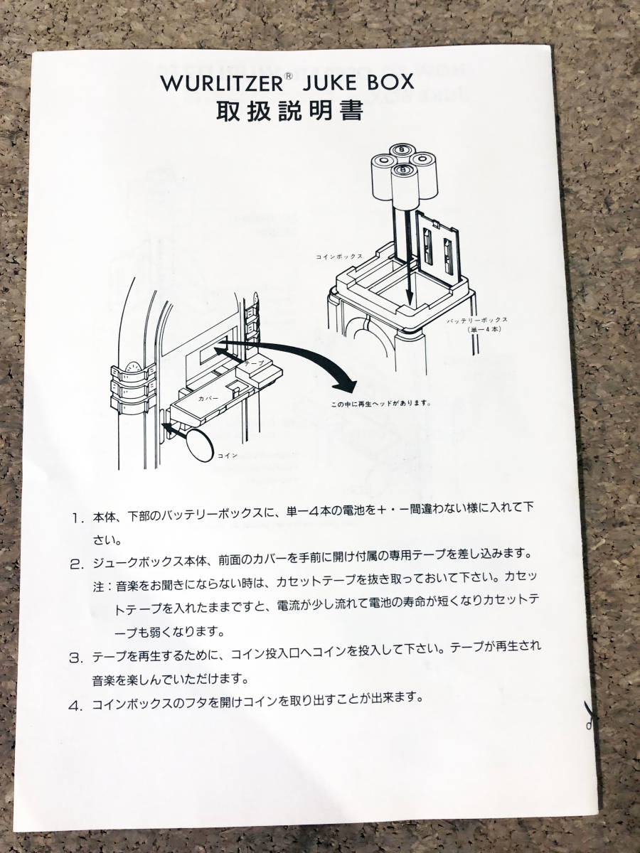 ◎★ジャンク扱い品 中古★ヴィンテージレトロレプリカ Wurlitzer ミニテーブルジュークボックス 【Wurlitzer】CIFL_画像10