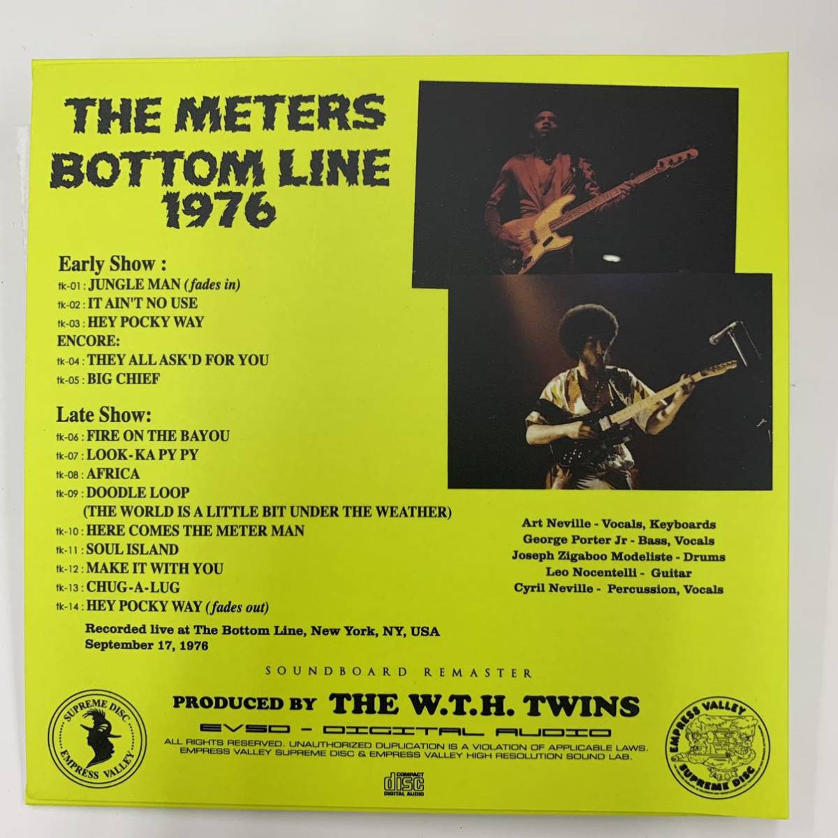 THE METERS / BOTTOM LINE 1976「燃えろミーターズ」CD 超高音質サウンドボード！絶頂の最高のライヴと断言できる名演！！聴いて欲しいー！_画像4