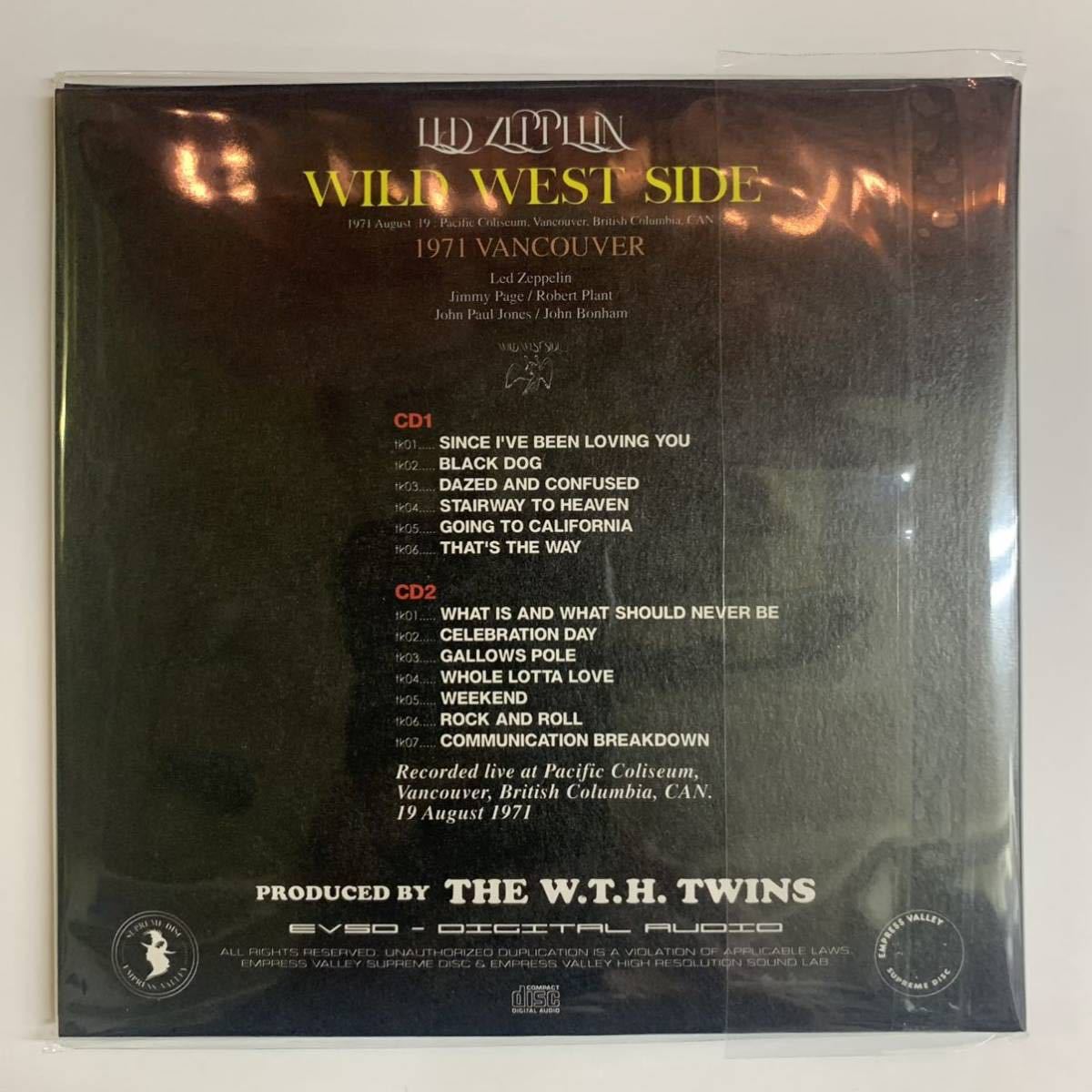 LED ZEPPELIN / WILD WEST SIDE 1971 Vancouver 2CD Standard Edition Empress Valley Supreme disk 世界初登場音源！編集前オリジナル版_画像2