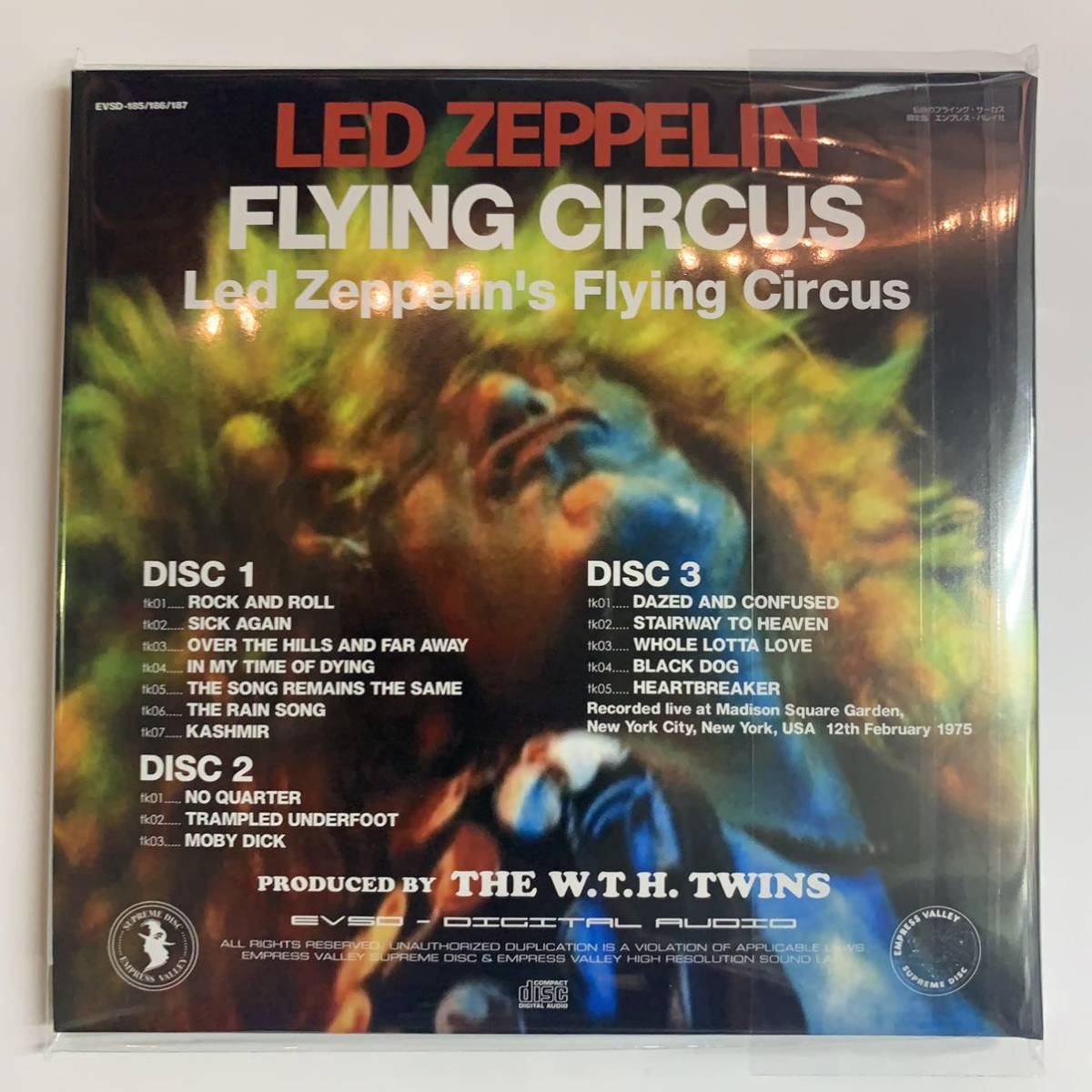 LED ZEPPELIN / FLYING CIRCUS 3CD 伝説の1975年MSGを完璧なサウンドボードで収録した傑作！empress valley supreme disk 限定特価！！_画像2