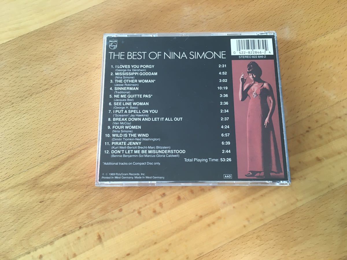 (西独盤／全面アルミ蒸着)The Best Of Nina Simone(Made in West Germany)西ドイツ／Full Silver/ニーナ・シモン (Philips : 822 846-2)の画像2