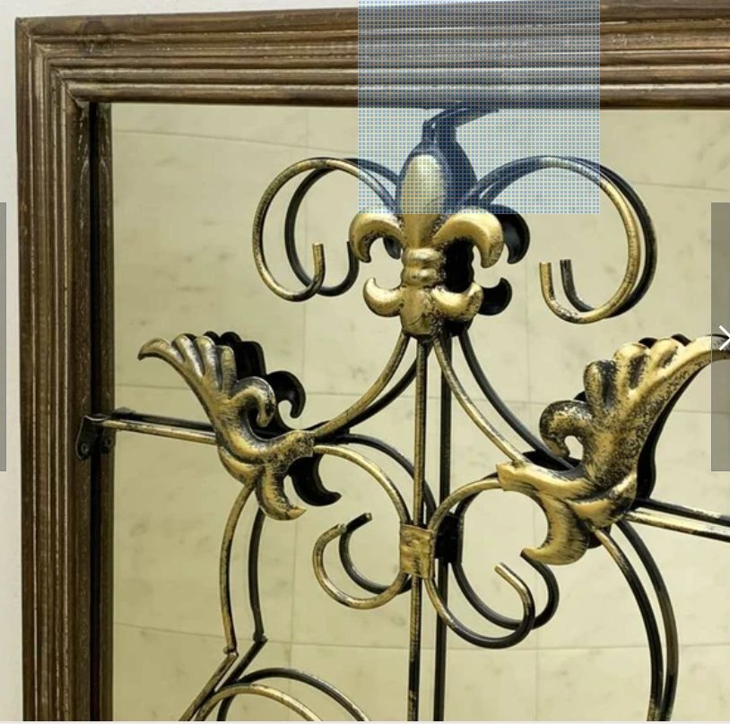 モダンアンティーク調 ブラウンウッド木枠 ゴージャスゴールド色 窓型ウォールデコレーション 裏面 ミラーの画像2