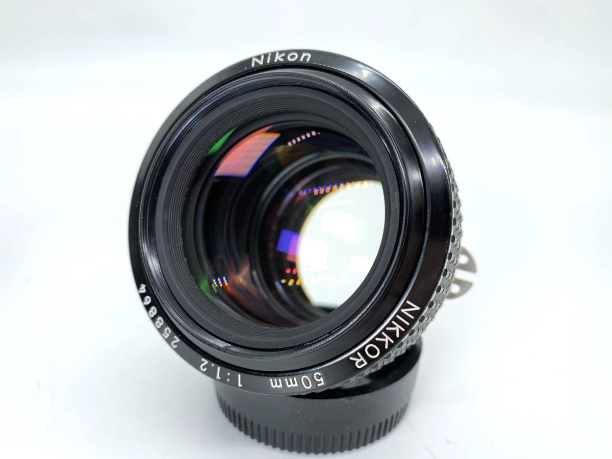 良品 ニコン Nikon Ai-s 50mm f/1.2 大口径 高級 明るい 標準レンズ カビ無し 絞り動作確認済 HS-12 メタルフード　ニコン純正フィルター付_画像7