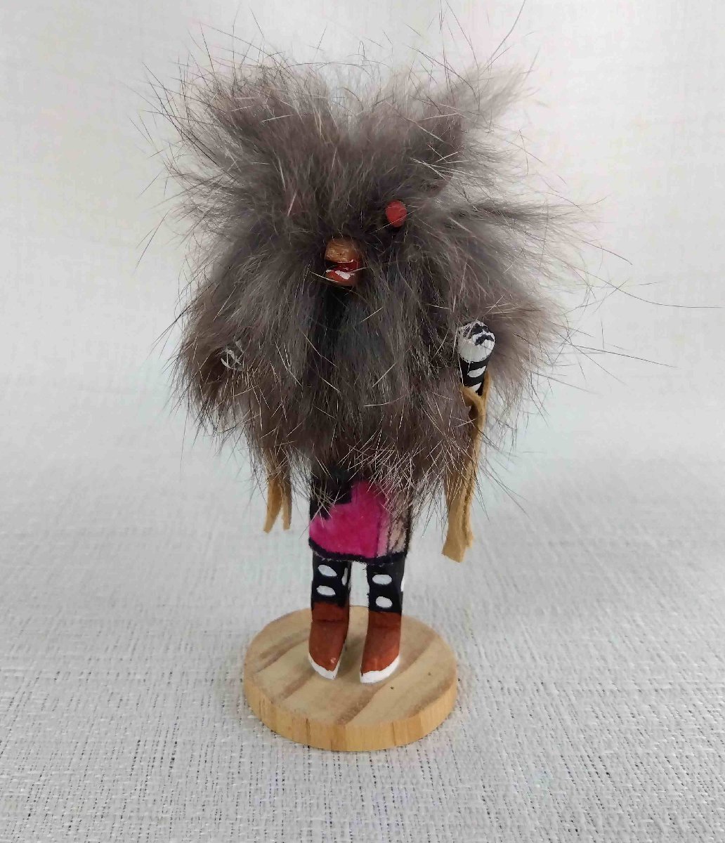 ホピ・カチナ人形 オオカミ Wolf Kachina Doll ネイティブ・アメリカン/インディアン 伝統工芸品/ハンドメイド 木彫り カチナドールの画像2