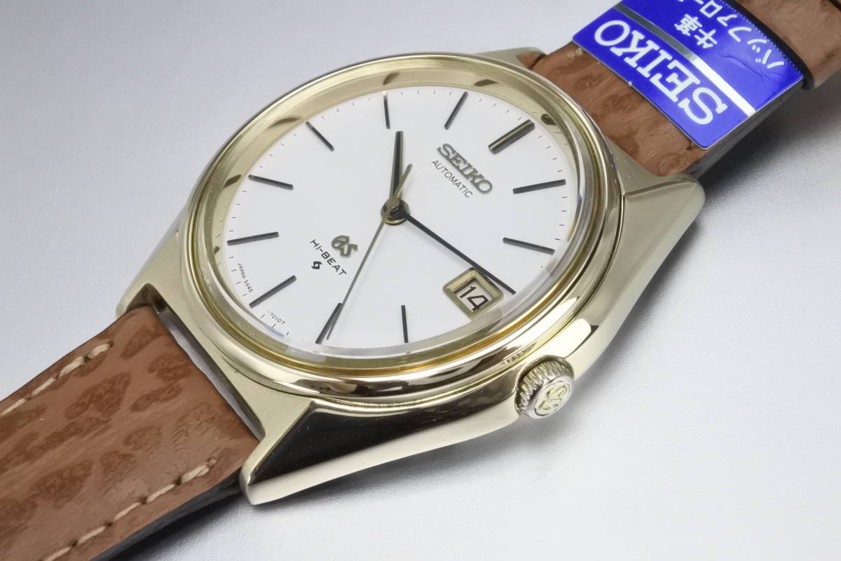 自動巻最後最高級品☆1970年製SEIKO グランドセイコー ハイビート 5645-7010 GSメダリオン自動巻紳士腕時計　CAP GOLD高級モデル　国産名機_画像8