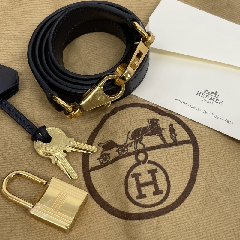 エルメス HERMES ケリー28 ケリー 28 バッグ トートバッグ ショルダーバッグ ボックスカーフ ブルーインディゴ ネイビー 紺 ゴールド金具_画像8