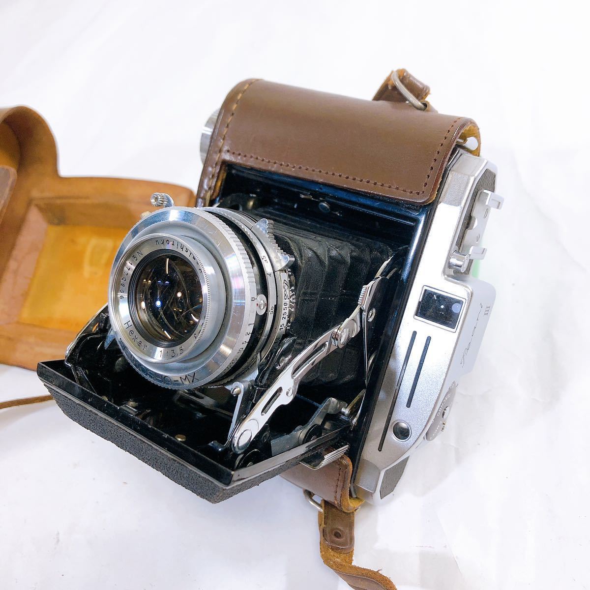 小西六 pearl III コニカ パール3 蛇腹カメラ フィルムカメラ 動作未確認 現状品 f=75mm 1:3.5 _画像1