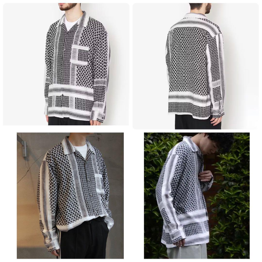 定価44000円】UNUSED アフガンストール柄開襟シャツ Afghan 定価44000円】UNUSED アフガンストール柄開襟シャツ Afghan