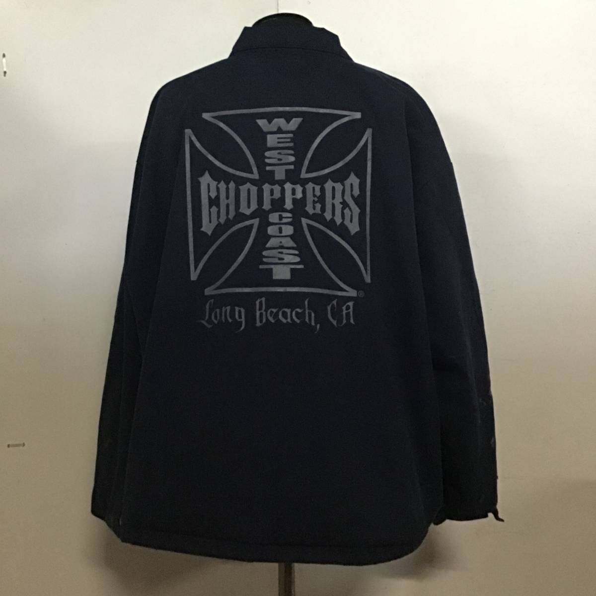 【T637】★SALE★ アメリカ古着卸オススメ west coast choppers ワークジャケット 2XL ネイビー WCC バイカー 大特価 目玉商品_画像3