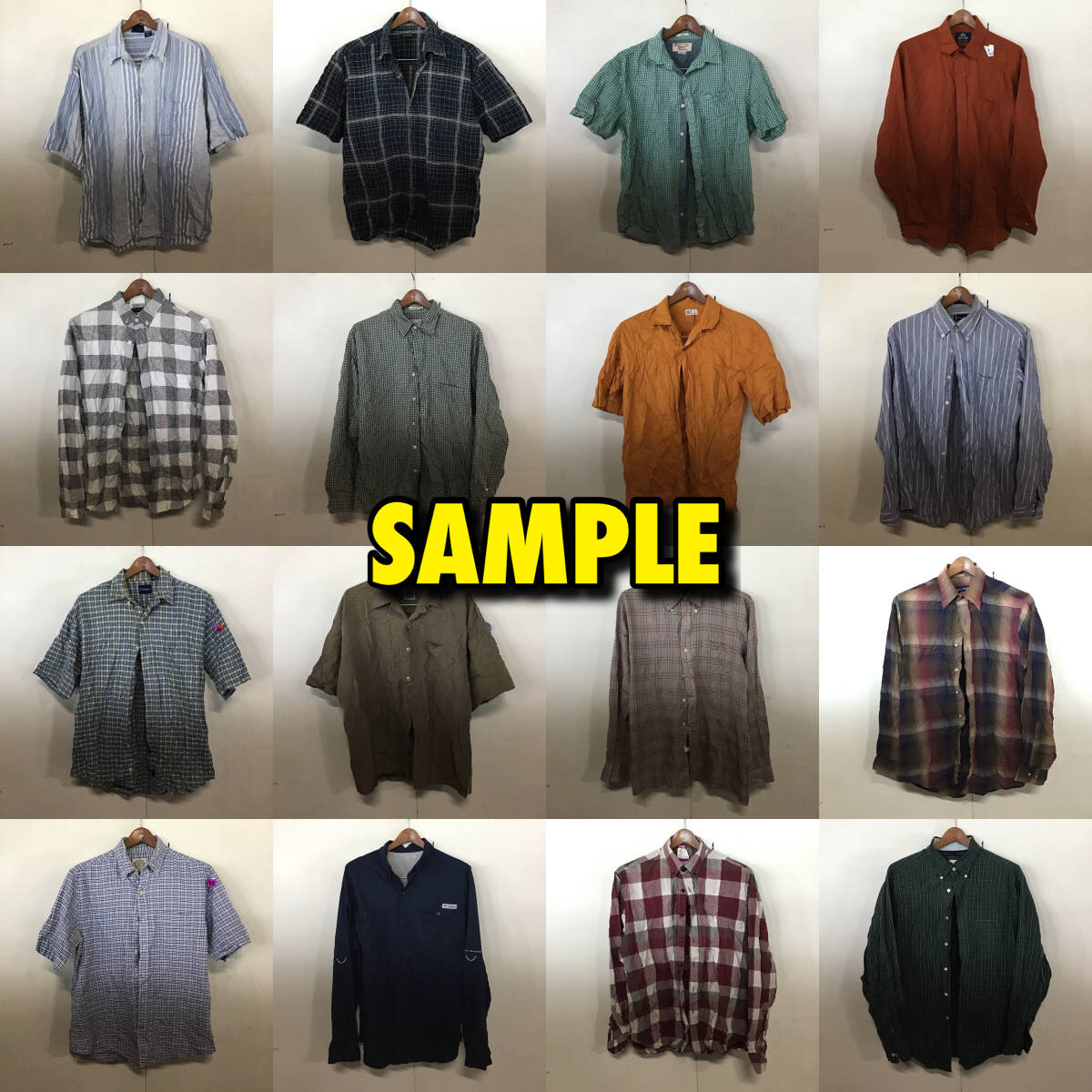 【T754】★1円スタート★ アメリカ古着卸オススメALL MEN'S SHIRT大量50kgベール商品 S/S L/S ブランド多め アメカジ ワーク 仕入れ_画像5