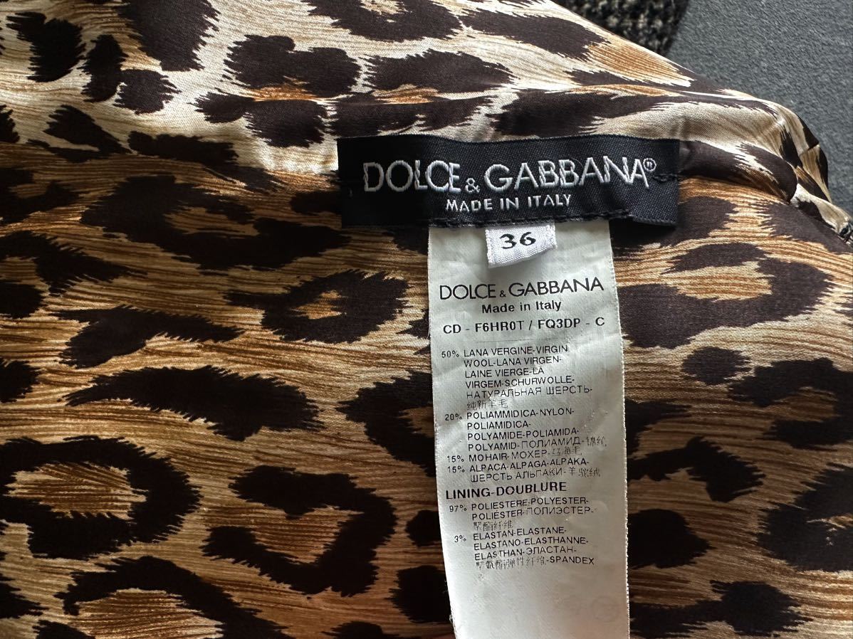 16万【ドルチェアンドガッバーナ】秋冬完璧なノースリーブ ツイードウールワンピース　DOLCE & GABBANA 黒 ツイード_画像4